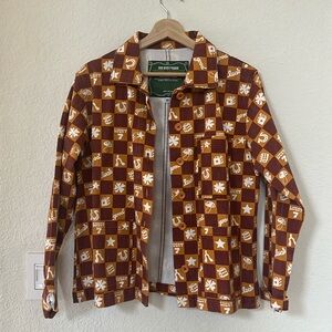 Big Bud Press Work Jacket Lucky Collection Gold Maroon Checkered Button Coat